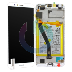 LCD DISPLAY HUAWEI SERVICE PACK Y6 2018 BIANCO WHITE CON FRAME E BATTERIA