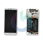 LCD DISPLAY HUAWEI SERVICE PACK Y5 2018 BIANCO WHITE CON FRAME E BATTERIA