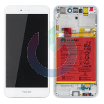 LCD DISPLAY HUAWEI SERVICE PACK HONOR 8 LITE BIANCO WHITE CON FRAME E BATTERIA