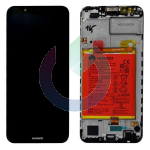 LCD DISPLAY HUAWEI SERVICE PACK Y7 2018 Y7 PRIME 2018 NERO BLACK CON FRAME E BATTERIA