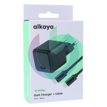 CARICATORE ALIMENTATORE + CAVO TYPE-C - TYPE-C ALKAYA USB-C 20W NERO