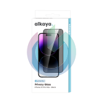 VETRO TEMPERATO ALKAYA 3D ANTI - SPY FULL SCREEN PER IPHONE 15 PRO MAX BORDO NERO BLACK